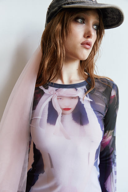 ASIAN GIRL MESH TOP